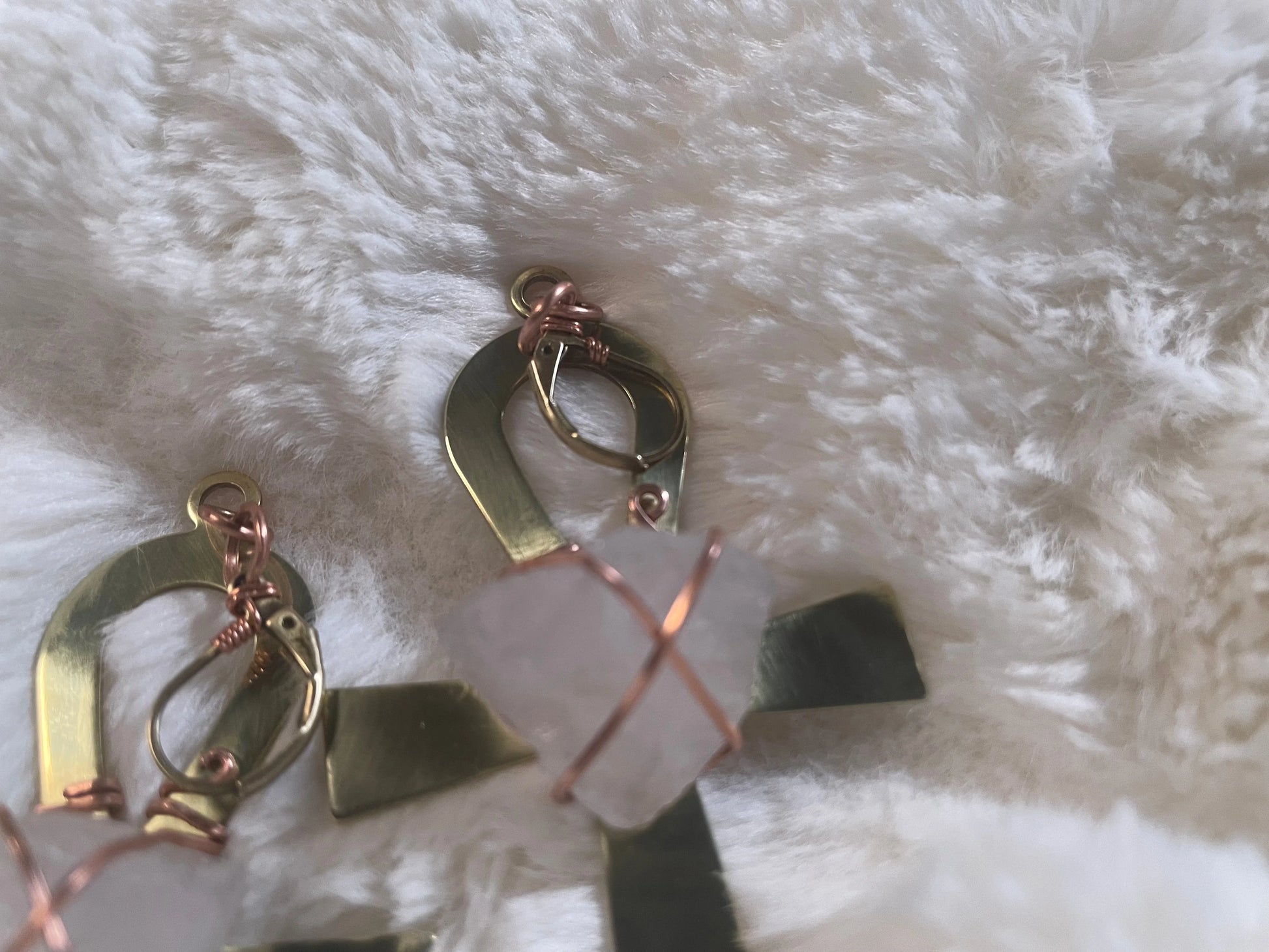 Bronze Ankh & Rose Quartz {Earrings} Urban Alcatraz ™