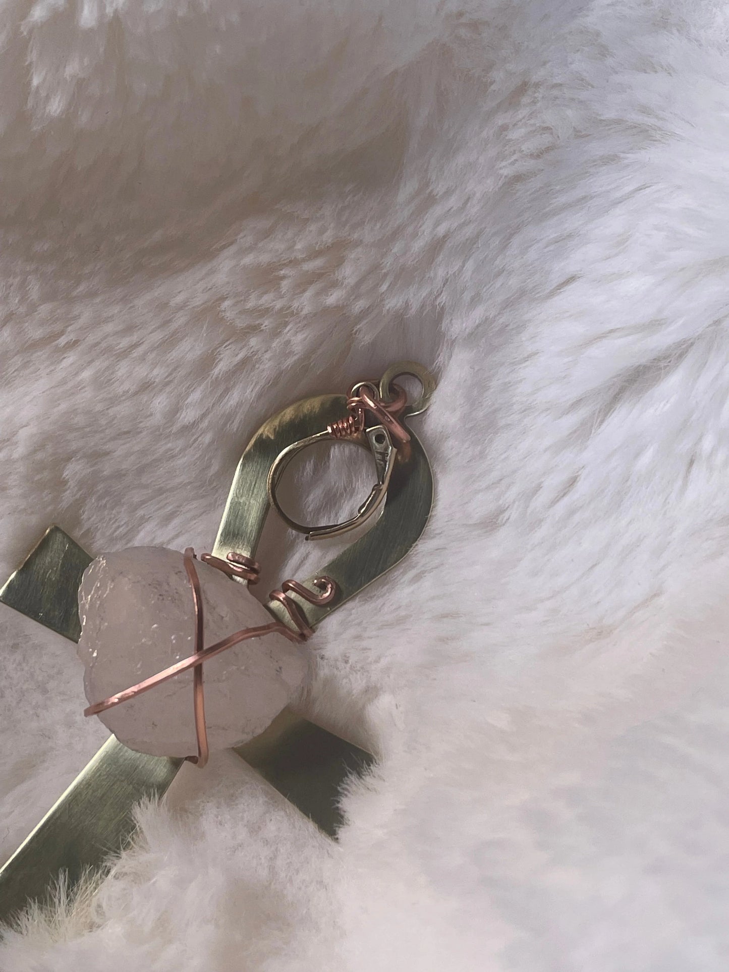 Bronze Ankh & Rose Quartz {Earrings} Urban Alcatraz ™