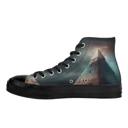 Womens Classic Black High Top Canvas Shoes popcustoms