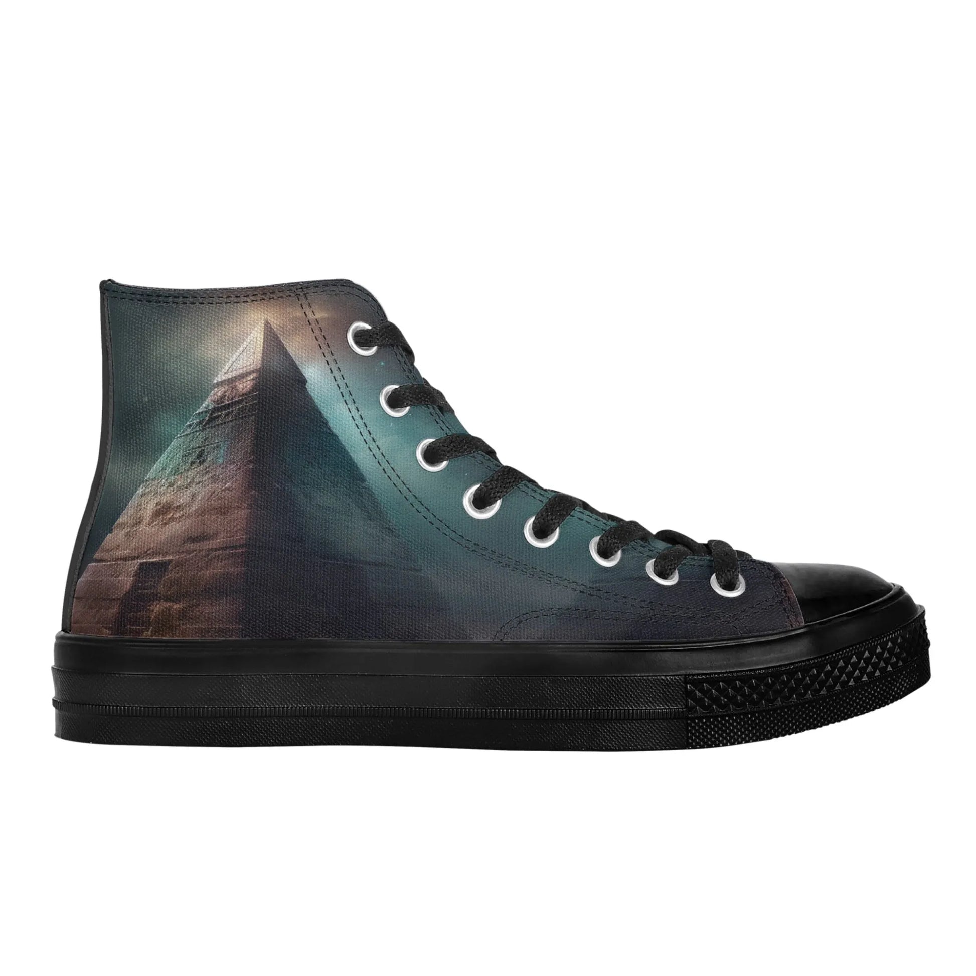 Womens Classic Black High Top Canvas Shoes popcustoms