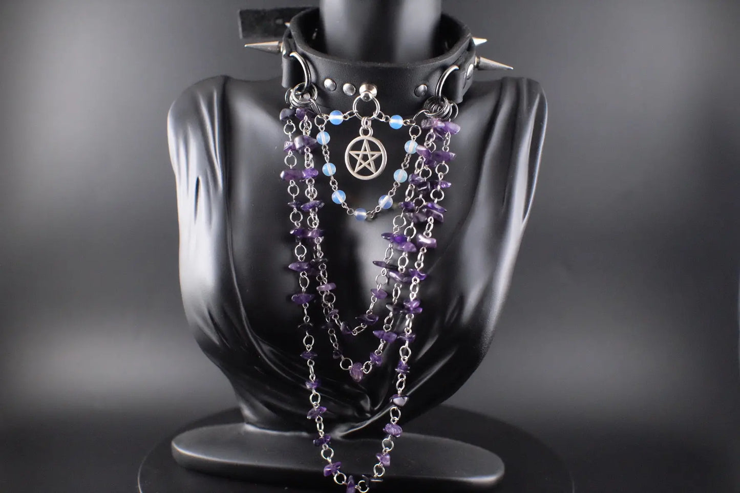 Mystic Being Moonstone and Amethyst Choker - Urban Alcatraz 