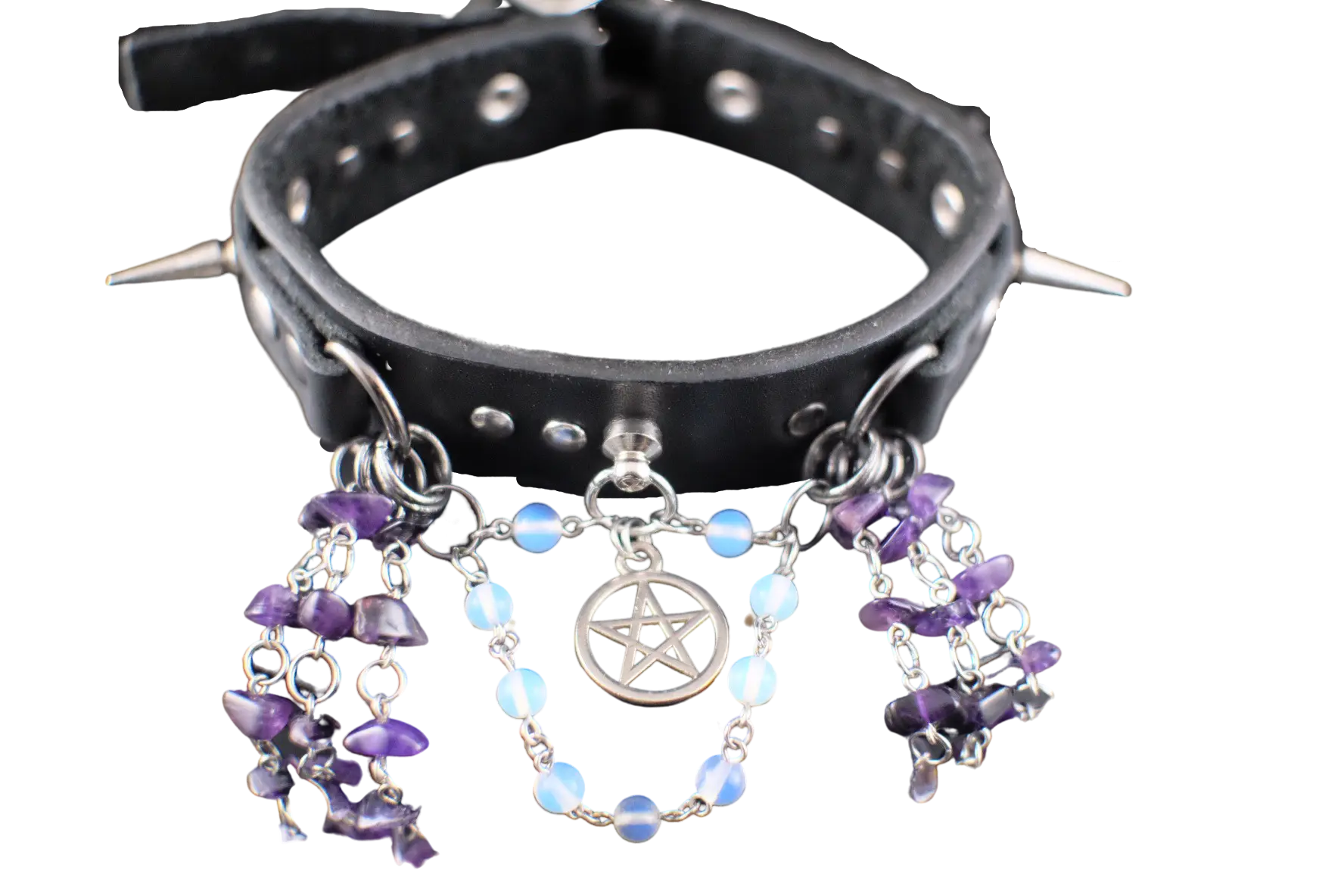 Mystic Being Moonstone and Amethyst Choker - Urban Alcatraz 