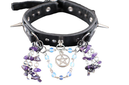 Mystic Being Moonstone and Amethyst Choker - Urban Alcatraz 