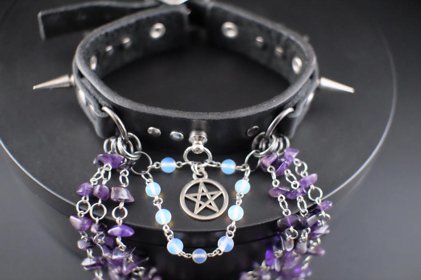 Mystic Being Moonstone and Amethyst Choker - Urban Alcatraz 