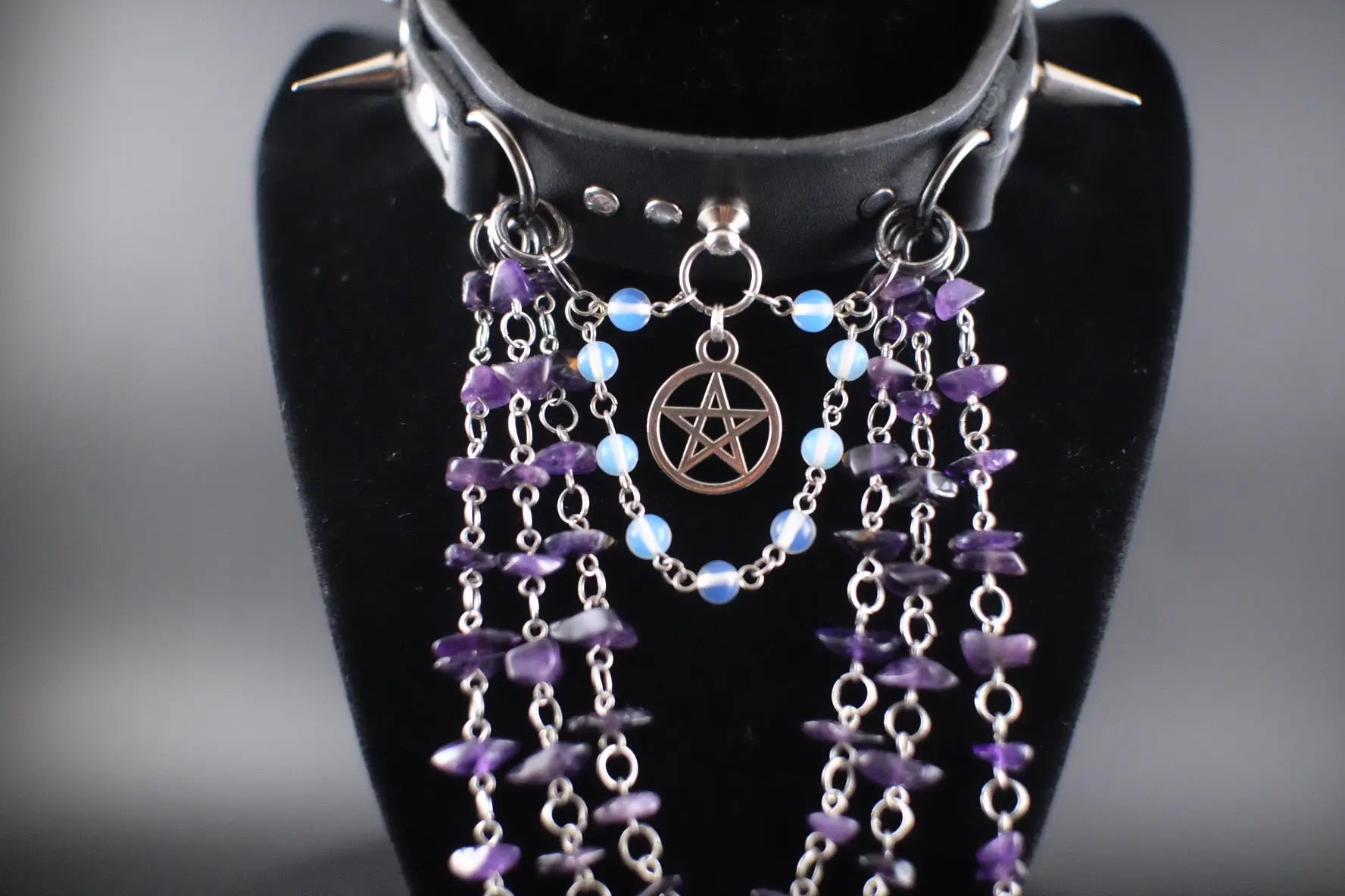 Mystic Being Moonstone and Amethyst Choker - Urban Alcatraz 