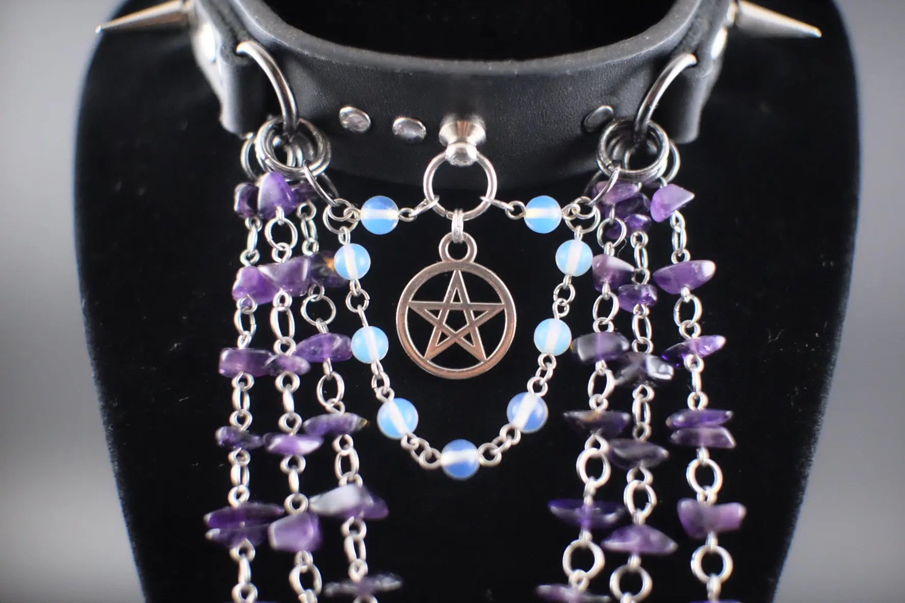 Mystic Being Moonstone and Amethyst Choker - Urban Alcatraz 
