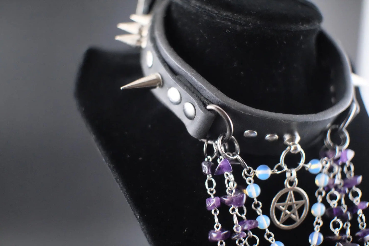 Mystic Being Moonstone and Amethyst Choker - Urban Alcatraz 