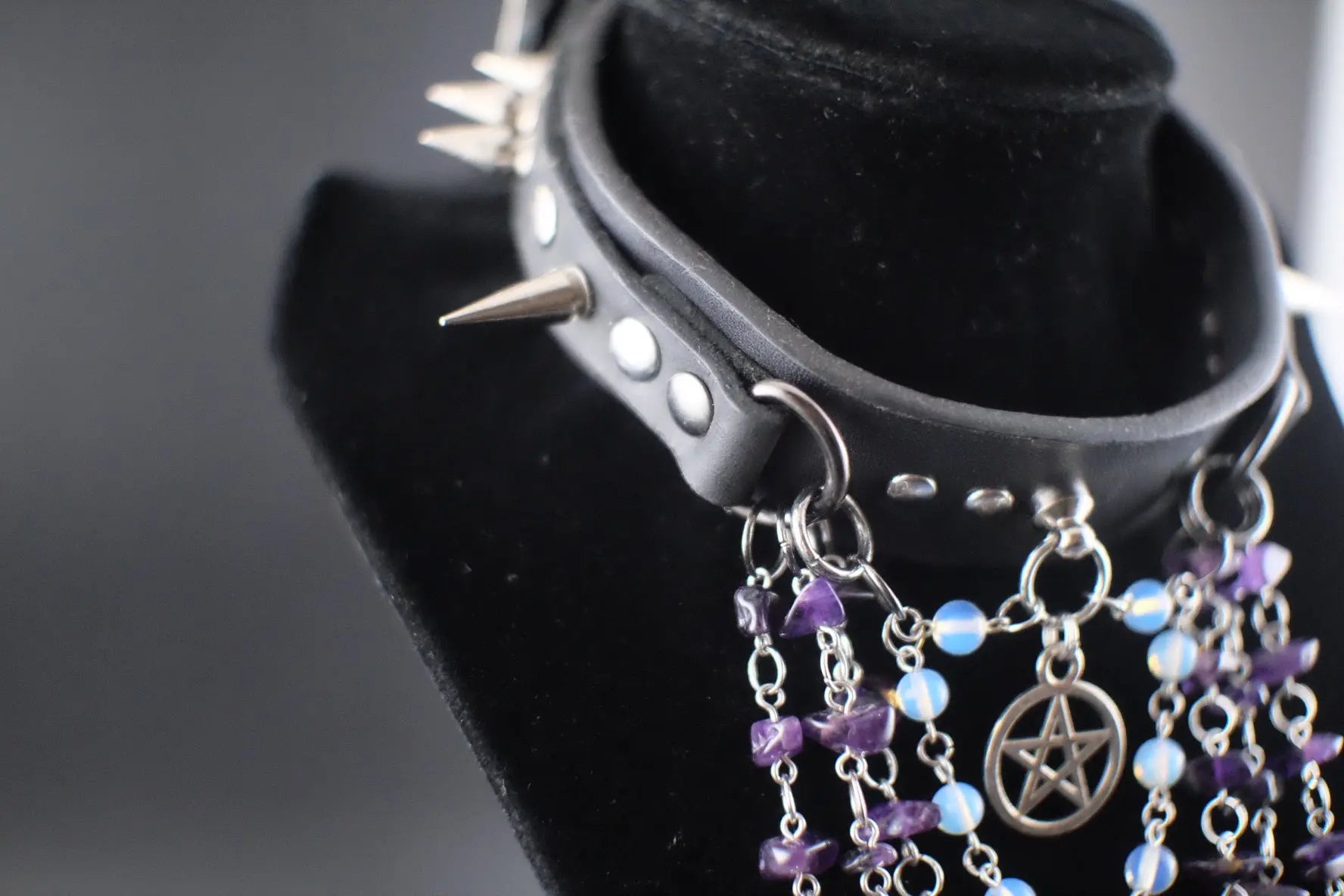 Mystic Being Moonstone and Amethyst Choker - Urban Alcatraz 