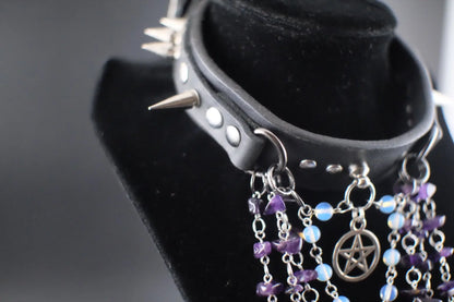 Mystic Being Moonstone and Amethyst Choker - Urban Alcatraz 