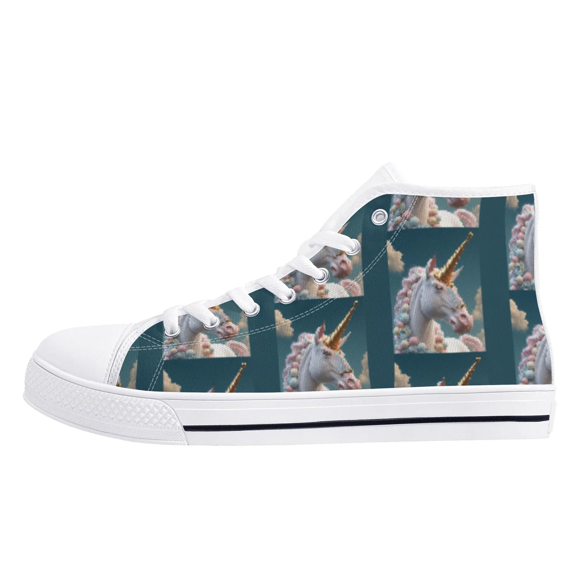 Unicorn Women's High Top Canvas Shoes P.Customs