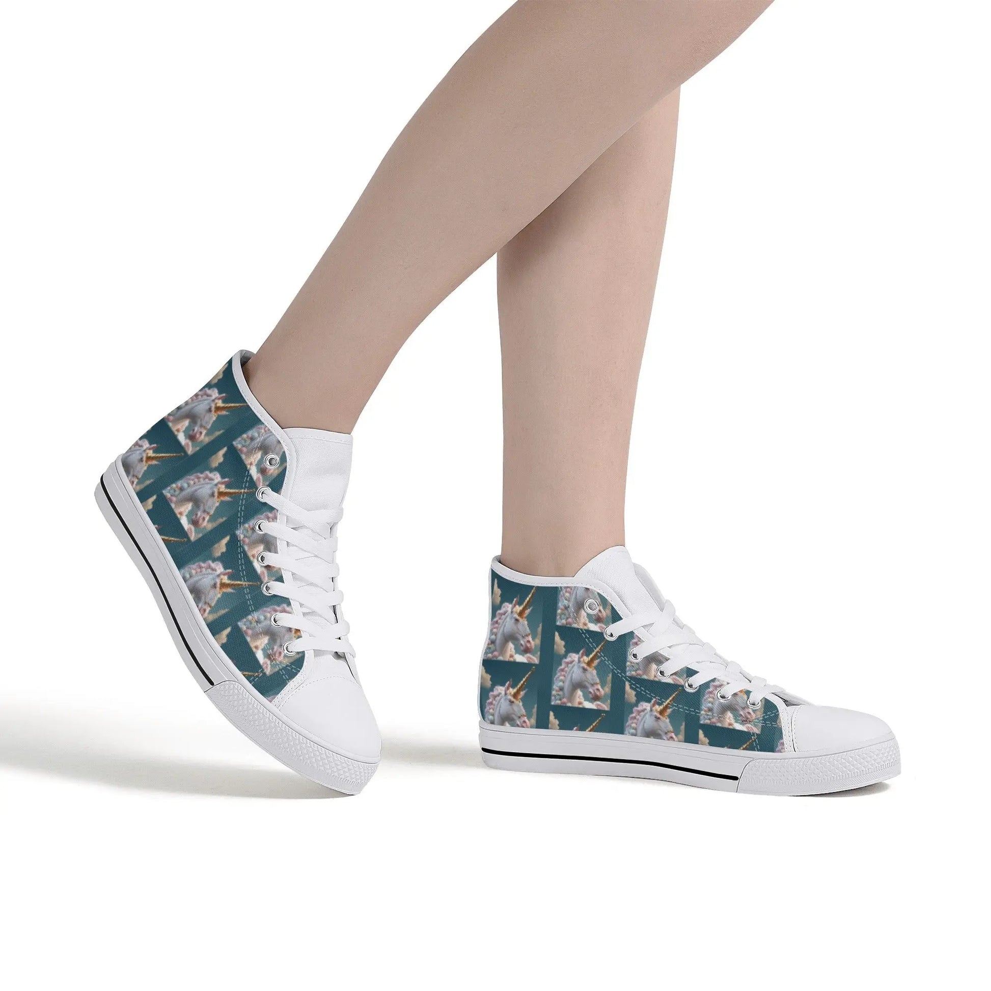 Unicorn Women's High Top Canvas Shoes P.Customs