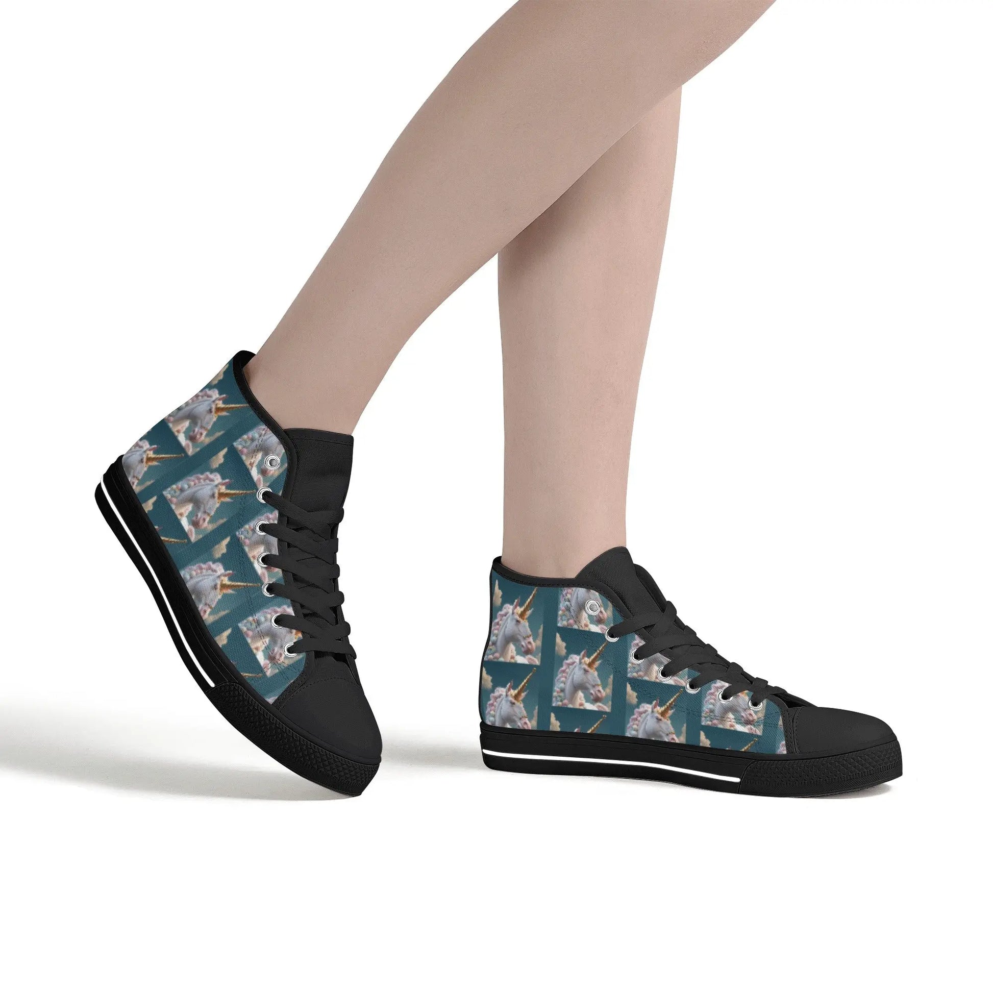 Unicorn Women's High Top Canvas Shoes P.Customs