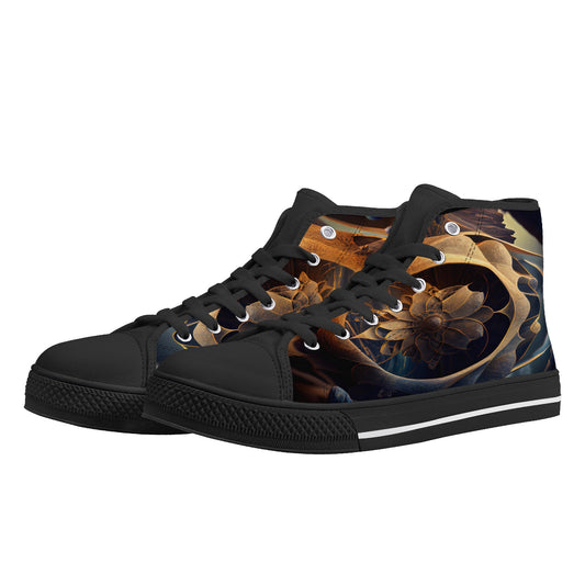 Harmony Unveiled✨ Earth-Inspired Flower of Life Ladies High Tops - Urban Alcatraz ™