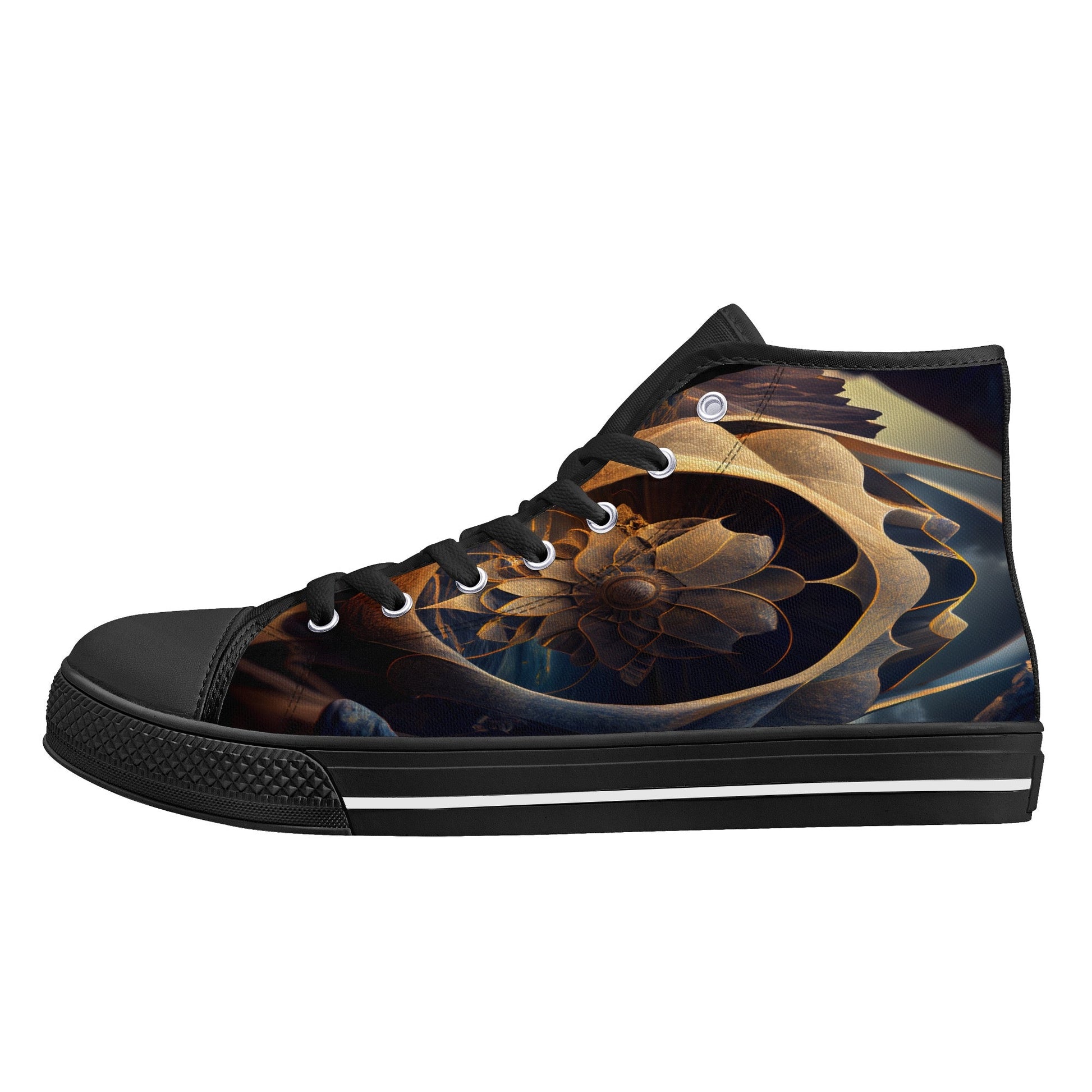 Harmony Unveiled✨ Earth-Inspired Flower of Life Ladies High Tops - Urban Alcatraz ™