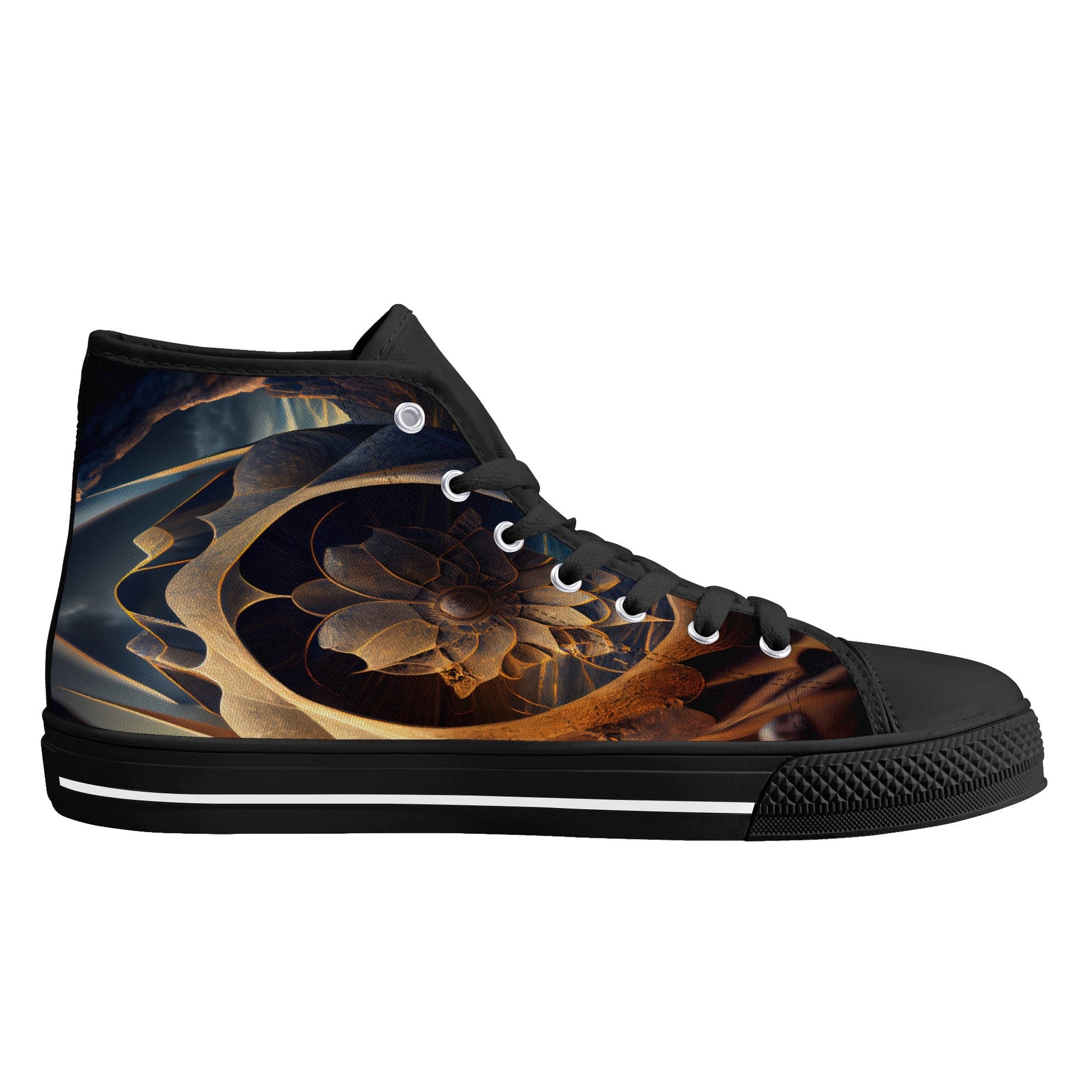 Harmony Unveiled✨ Earth-Inspired Flower of Life Ladies High Tops - Urban Alcatraz ™