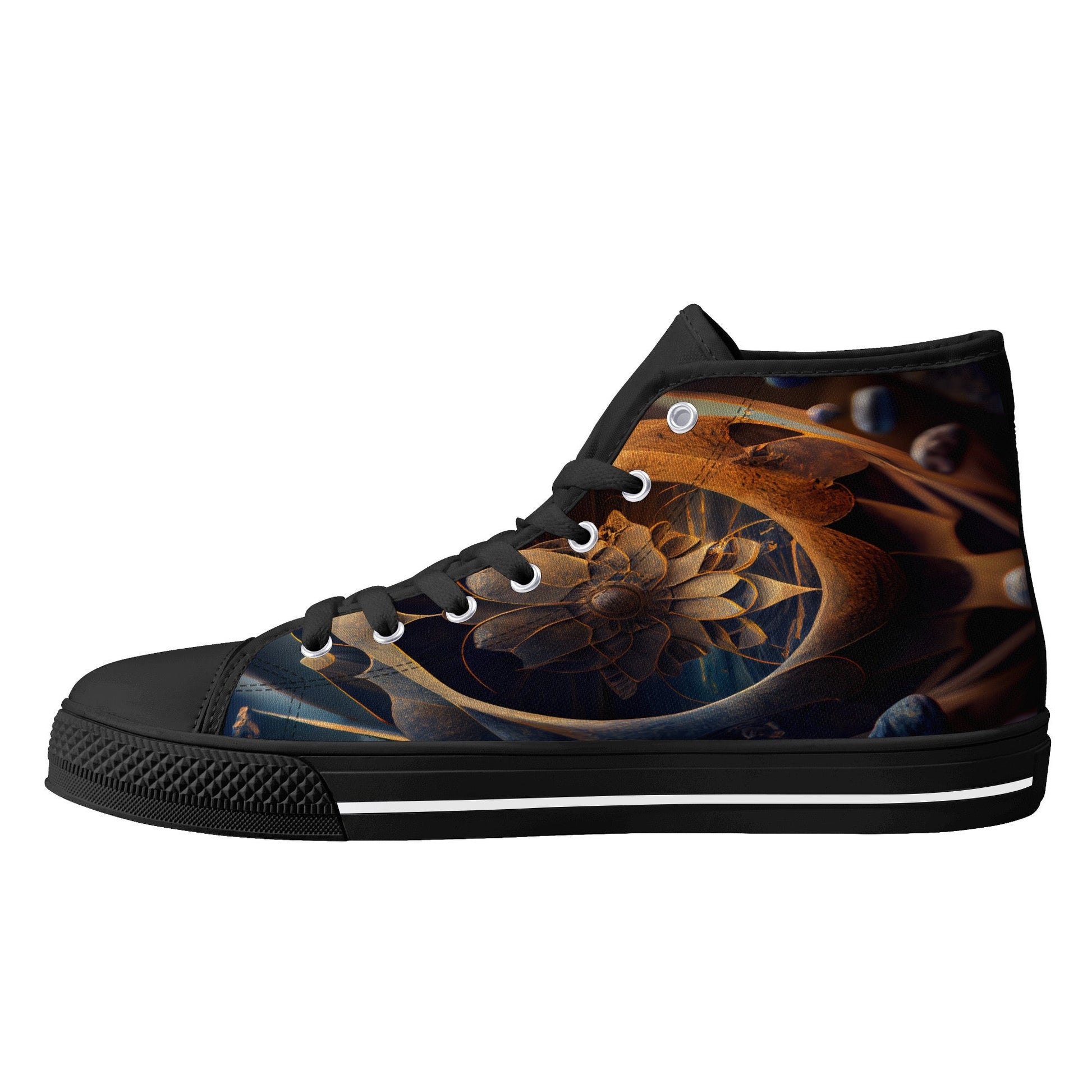 Harmony Unveiled✨ Earth-Inspired Flower of Life Ladies High Tops - Urban Alcatraz ™