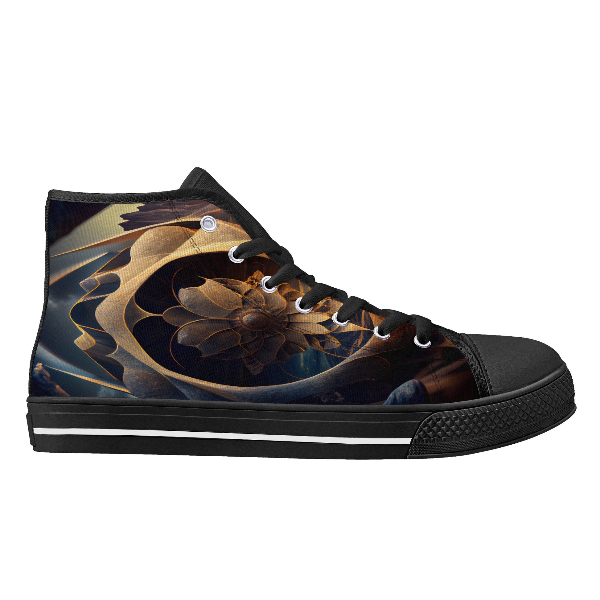 Harmony Unveiled✨ Earth-Inspired Flower of Life Ladies High Tops - Urban Alcatraz ™