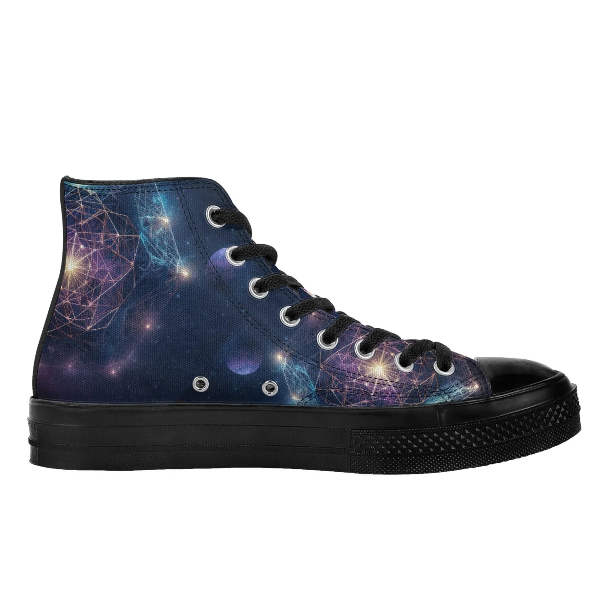 Womens Classic Black High Top Canvas Shoes popcustoms