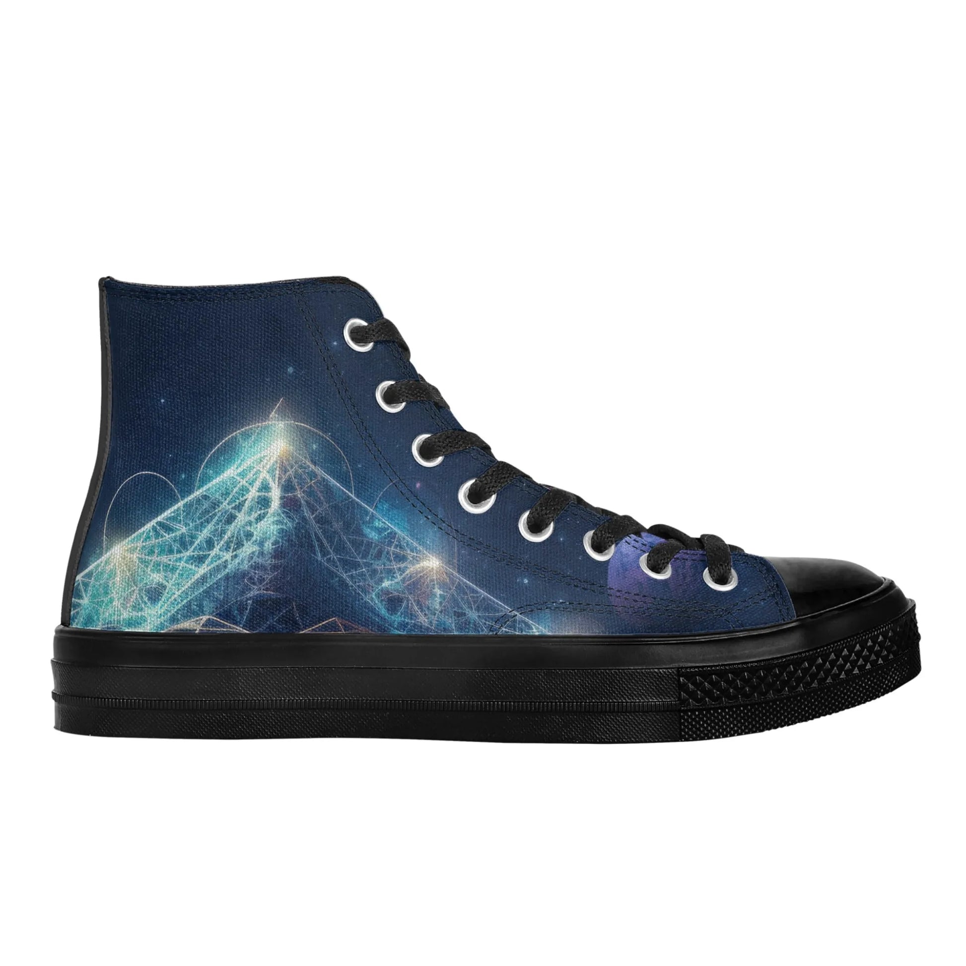 Womens Classic Black High Top Canvas Shoes popcustoms