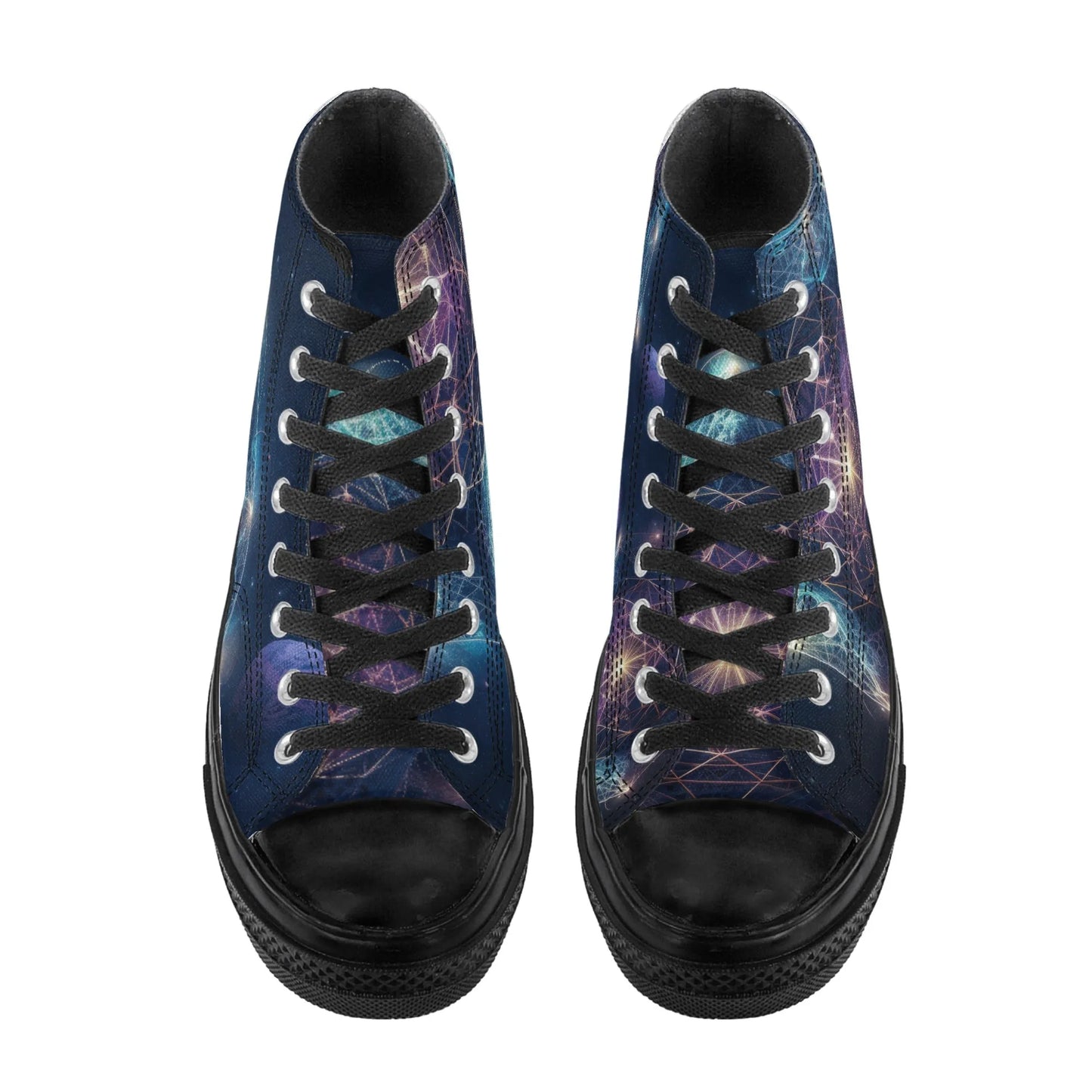Womens Classic Black High Top Canvas Shoes popcustoms