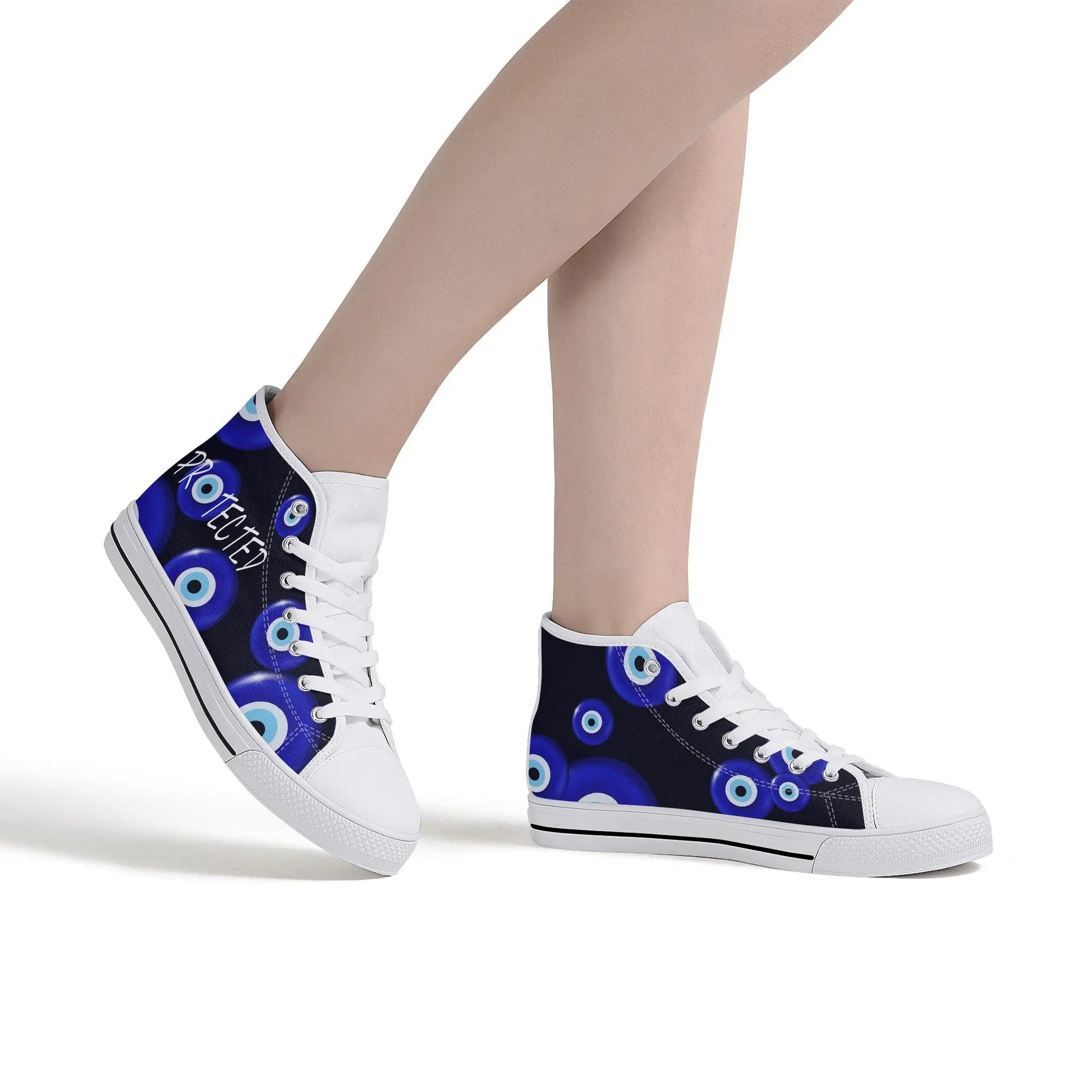 Evil Eye/ Narza 🧿 Female High Top Canvas Shoes Urban Alcatraz