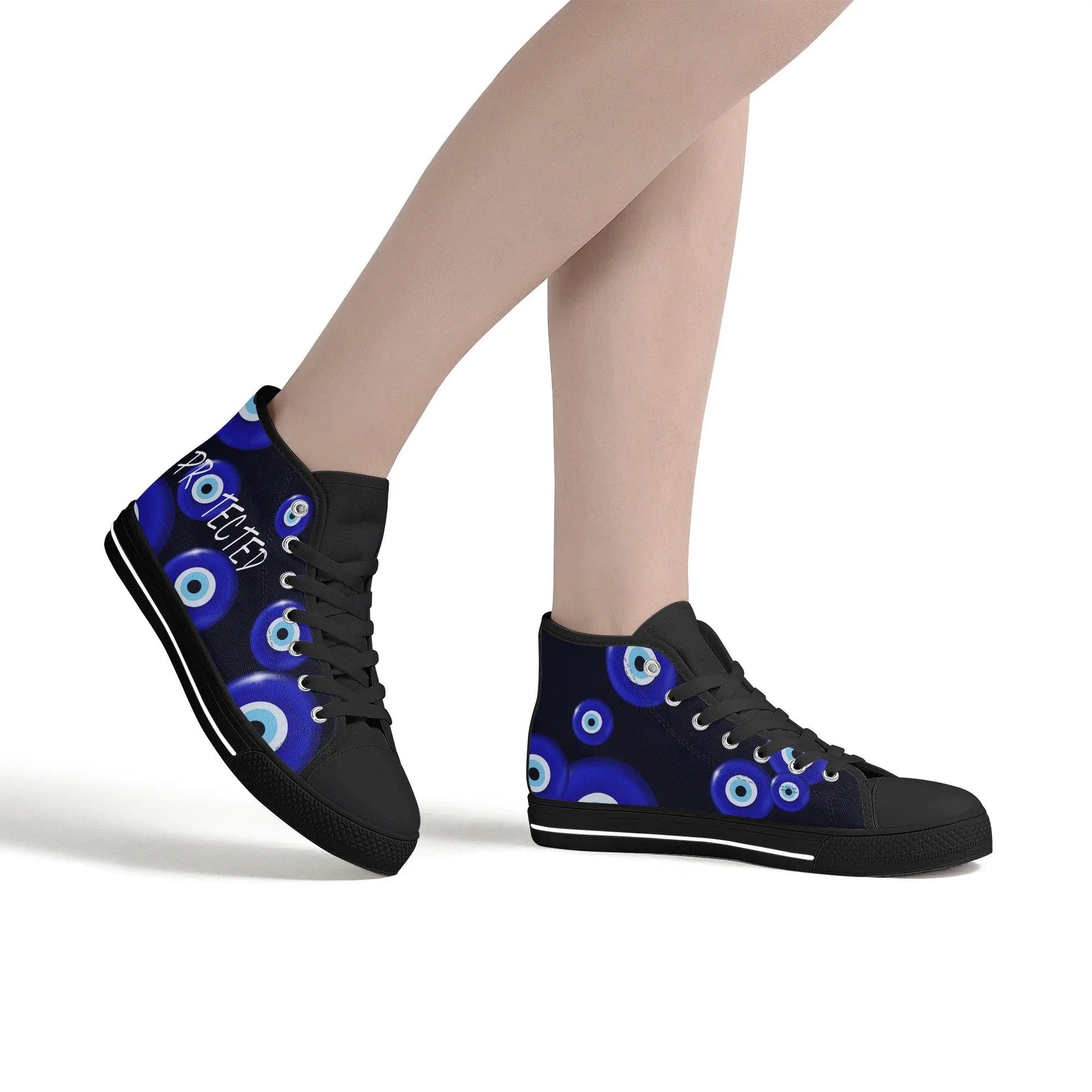 Evil Eye/ Narza 🧿 Female High Top Canvas Shoes Urban Alcatraz